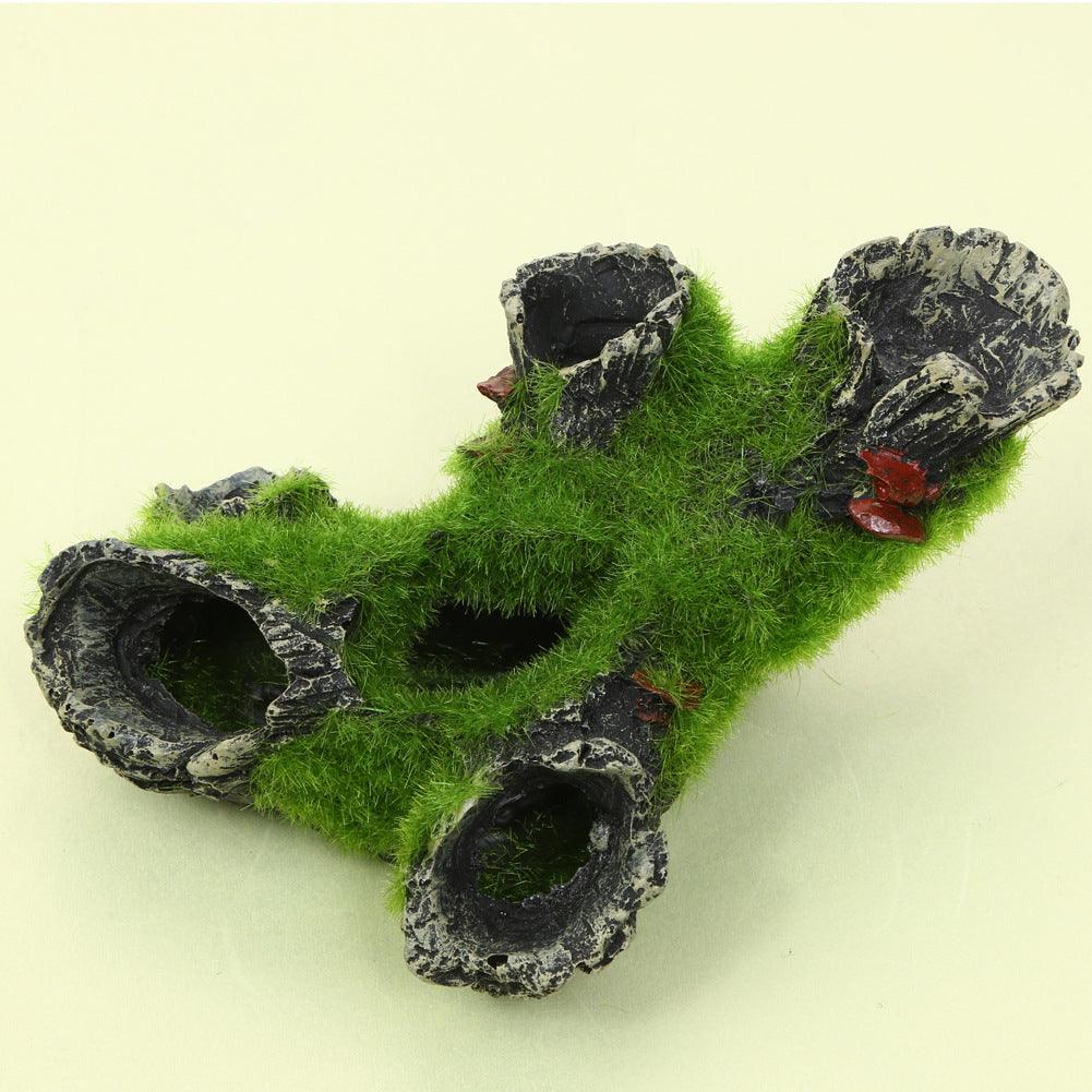 Mystic Mossy Tree Root Shrimp Pot - Lifelike Spawning Haven For Aquarium Shrimp