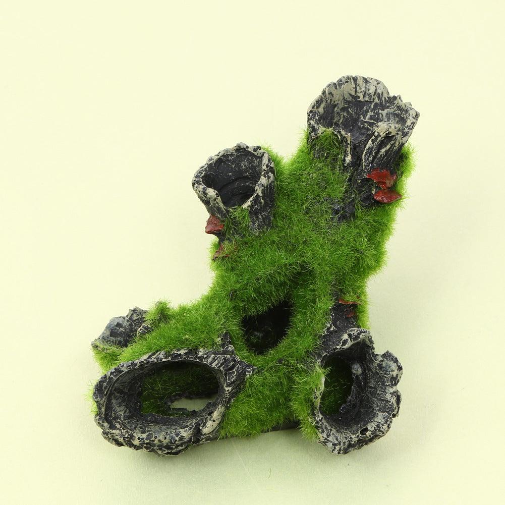 Mystic Mossy Tree Root Shrimp Pot - Lifelike Spawning Haven For Aquarium Shrimp