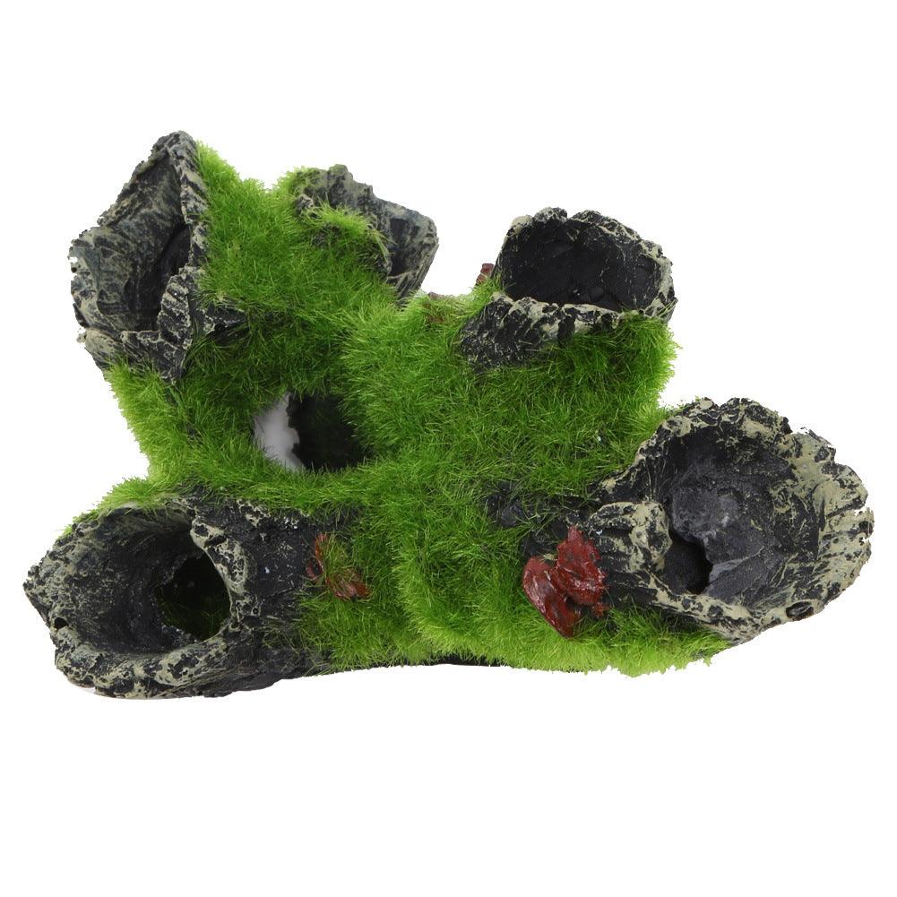 Mystic Mossy Tree Root Shrimp Pot - Lifelike Spawning Haven For Aquarium Shrimp