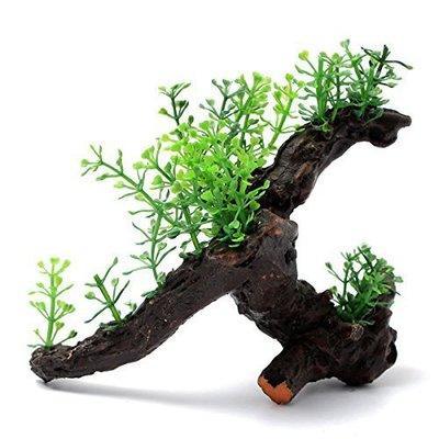 Aquatic Oasis: Lifelike Artificial Wood Plant For Aquariums