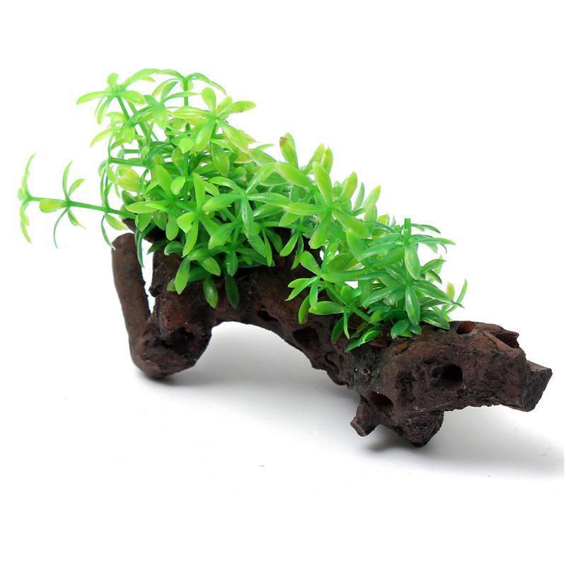 Aquatic Oasis: Lifelike Artificial Wood Plant For Aquariums