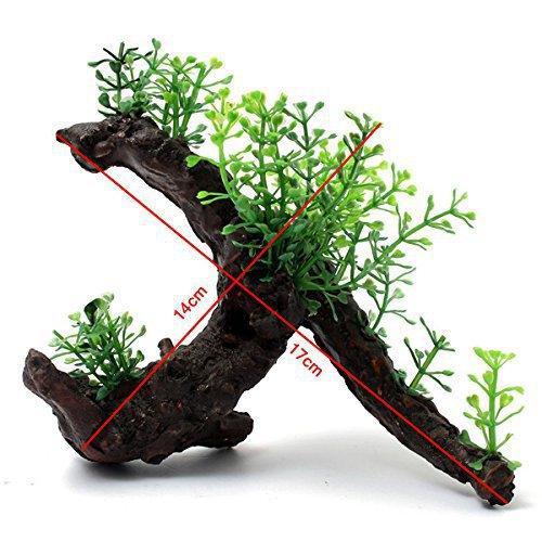 Aquatic Oasis: Lifelike Artificial Wood Plant For Aquariums
